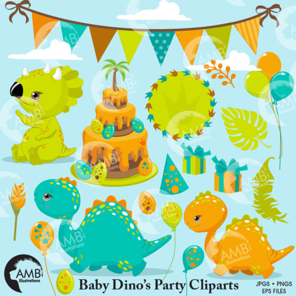 Dinosaur Birthday Party Clipart