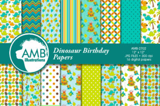 Dinosaur Birthday Digital Papers