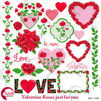 AMB 2711VALENTINE ROSES CLIPART PREVIEW 01