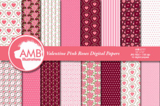 Pink Valentine Roses Papers