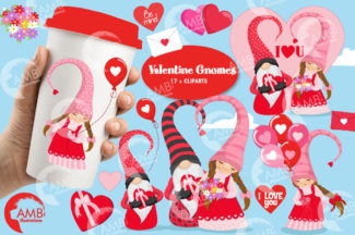 Valentine Gnomes clipart