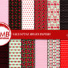 Valentine Red Roses Digital Papers