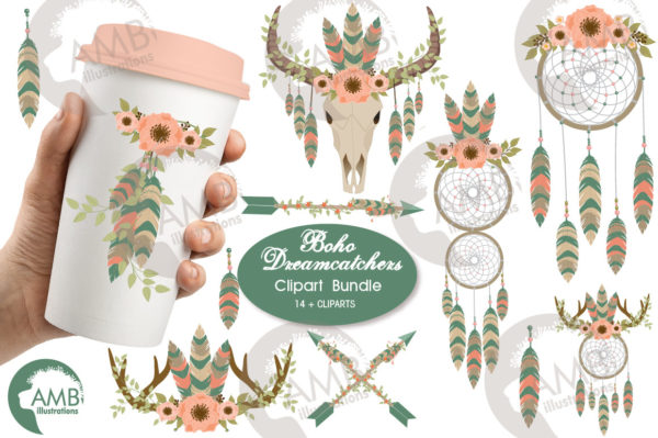 Tribal Boho Dream Catcher Clipart