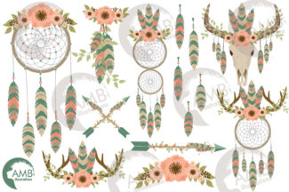 Tribal Boho Dream Catcher Clipart