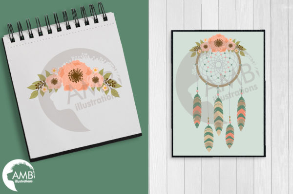 Tribal Boho Dream Catcher Clipart