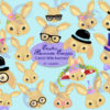 Easter Bunny faces clipart