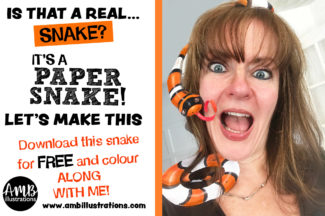Snake Printable coloring and cut-out activity