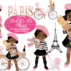 African American Girls in Paris Clipart