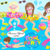 Girls Pool Party Clipart