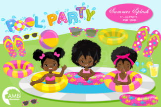 African American Girls Pool Party