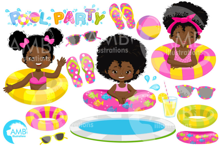 African American Girls Pool Party