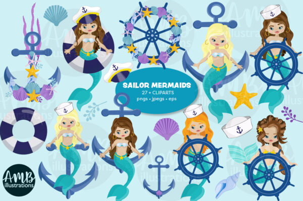 Mermaid Sailor Clipart