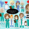 Nurses and doctors pandemic clipart