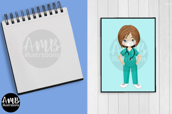 Nurses and doctors pandemic clipart