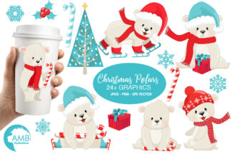 Cute little Christmas Polar Bears