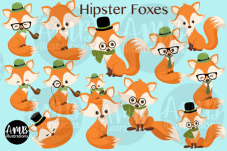 Hipster Fox clipart