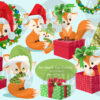 Christmas Fox clipart