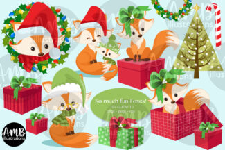 Christmas Fox clipart