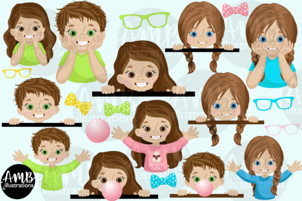 Peek-a-Boo Girls cliparts