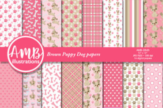 Pink and Brown Puppy dog papers