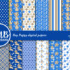 Puppy Dog Digital Papers in Blue are 16 Adorable Blue Puppy Dog themed patterns.