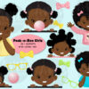 African American Peek-a-boo girls clipart