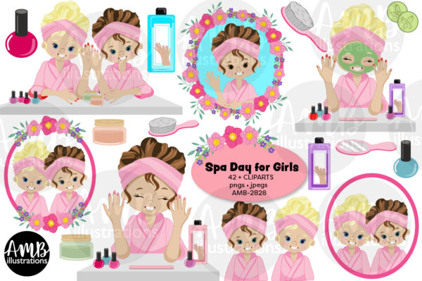 Spa and Manicure party clipart pack