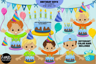 Birthday Boys Party Clipart
