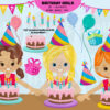 Birthday Girls Party Clipart
