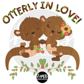 OTTERS SINGLE CLIPART