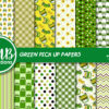 Green Vintage truck papers, green pick up truck patterns