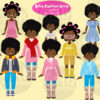 African American Fashion Girls clipart pack