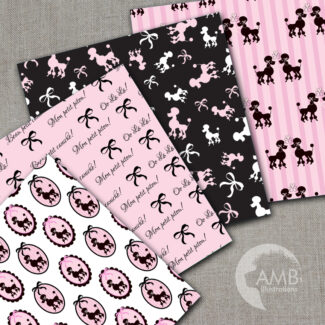 Pink Paris Poodles pattern