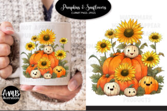 Pumpkins and Sunflower Watercolors