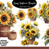 Sunflower Watercolors Clipart