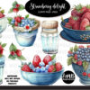 Strawberry Garden Watercolors