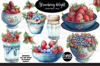 Strawberry Garden Watercolors