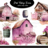 Pink Farm Watercolors Clipart-amb-5009
