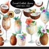 Coconut Cocktails Watercolors