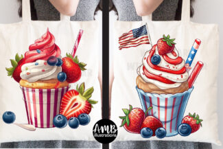 Fourth of July sweet treats clipart
