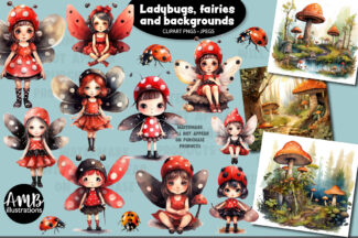Ladybugs and fairies and backgrounds