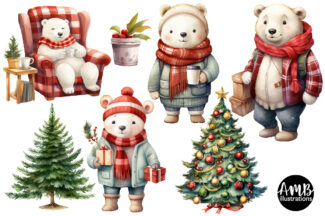 Christmas Polar Bear Clipart