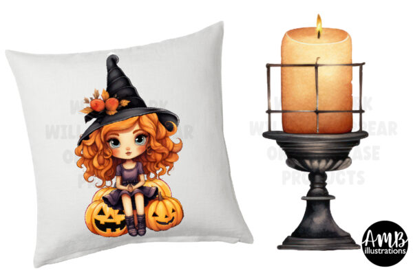 Sweet Halloween clipart, cutie Witches